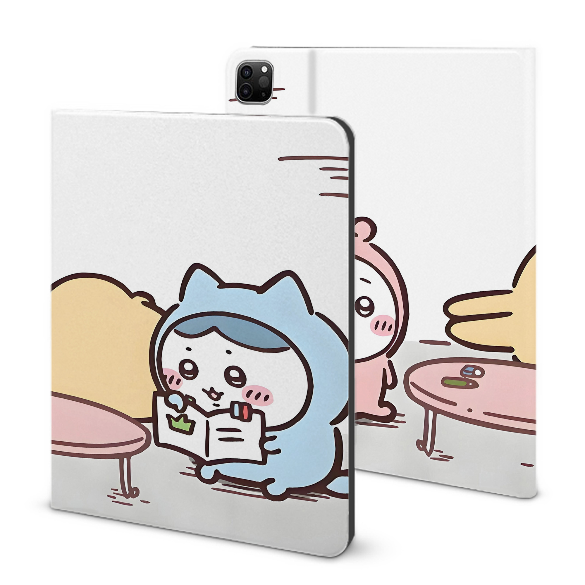 （画像用） ちいかわ Chii-kawa IPad ケース ブック型 PUレザー TPU 耐衝撃 軽量 薄型 ペン収納なし 全面保護 IPad 各モデル対応